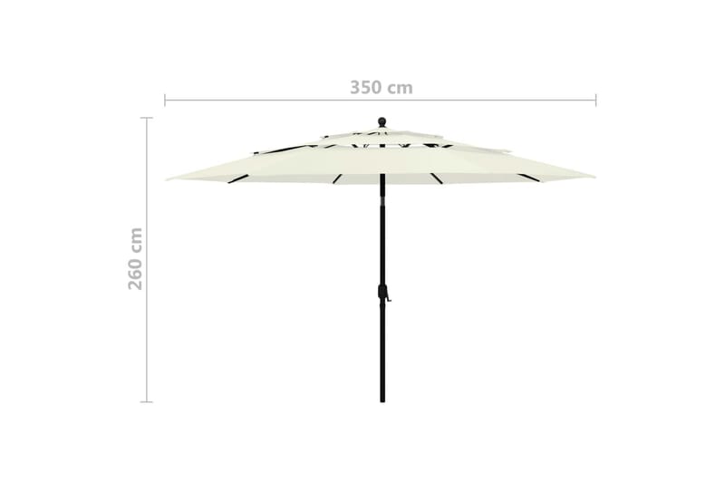 Trädgårdsparasoll med aluminiumstång 3,5 m sand - Beige - Utemöbler - Solskydd - Parasoll