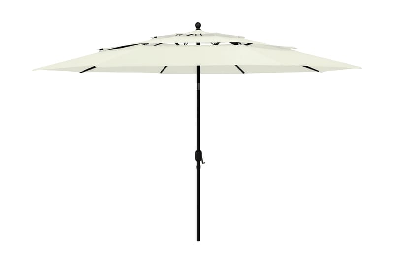 Trädgårdsparasoll med aluminiumstång 3,5 m sand - Beige - Utemöbler - Solskydd - Parasoll