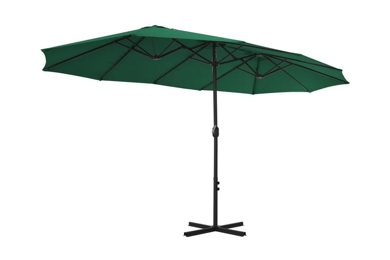Trädgårdsparasoll med aluminiumstång 460x270 cm grön - Grön - Utemöbler - Solskydd - Parasoll