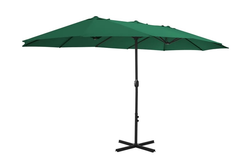 Trädgårdsparasoll med aluminiumstång 460x270 cm grön - Grön - Utem�öbler - Solskydd - Parasoll