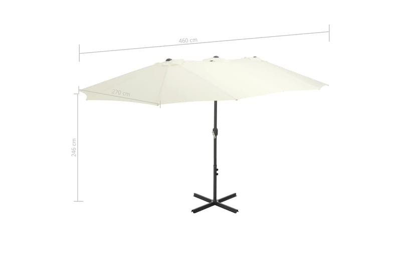 Trädgårdsparasoll med aluminiumstång 460x270 cm sand - Beige - Utemöbler - Solskydd - Parasoll