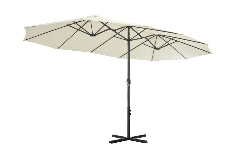 Trädgårdsparasoll med aluminiumstång 460x270 cm sand - Beige - Utemöbler - Solskydd - Parasoll
