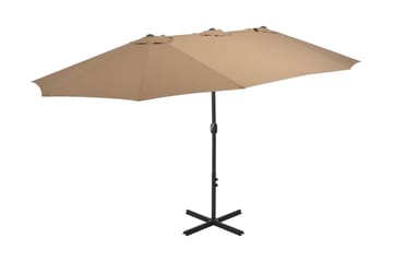 Trädgårdsparasoll med aluminiumstång 460x270 cm taupe
