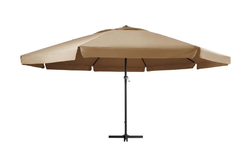 Trädgårdsparasoll med aluminiumstång 600 cm taupe - Brun - Utemöbler - Solskydd - Parasoll
