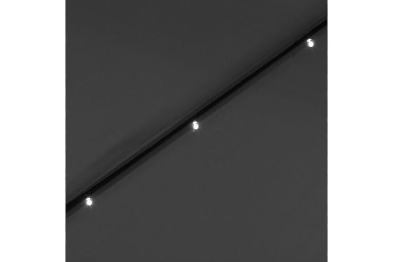 Trädgårdsparasoll med LED-lampor och stålstång 300cm antraci - Grå - Utemöbler - Solskydd - Parasoll