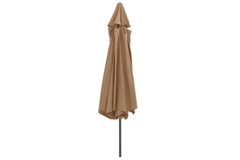 Trädgårdsparasoll med metallstång 400 cm taupe - Brun - Utemöbler - Solskydd - Parasoll