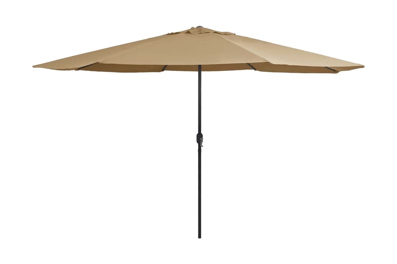 Trädgårdsparasoll med metallstång 400 cm taupe - Brun - Utemöbler - Solskydd - Parasoll