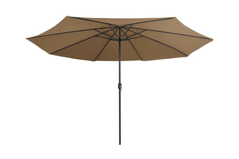 Trädgårdsparasoll med metallstång 400 cm taupe - Brun - Utemöbler - Solskydd - Parasoll