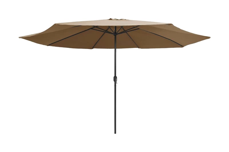 Trädgårdsparasoll med metallstång 400 cm taupe - Brun - Utemöbler - Solskydd - Parasoll