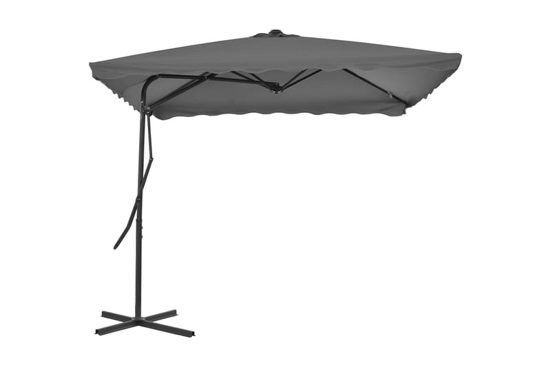 Trädgårdsparasoll med stålstång 250x250 cm antracit - Grå - Utemöbler - Solskydd - Parasoll
