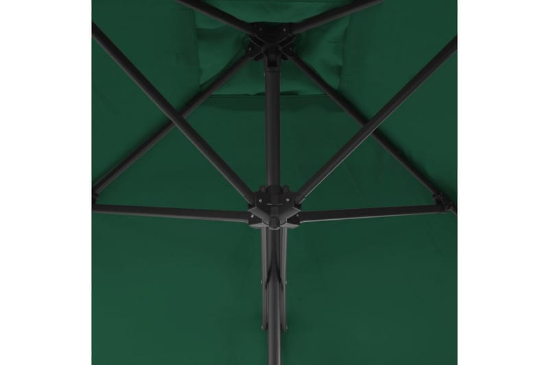 Trädgårdsparasoll med stålstång 250x250 cm grön - Grön - Utemöbler - Solskydd - Parasoll