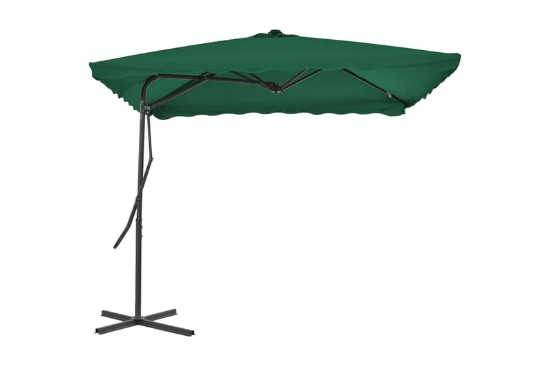Trädgårdsparasoll med stålstång 250x250 cm grön - Grön - Utemöbler - Solskydd - Parasoll