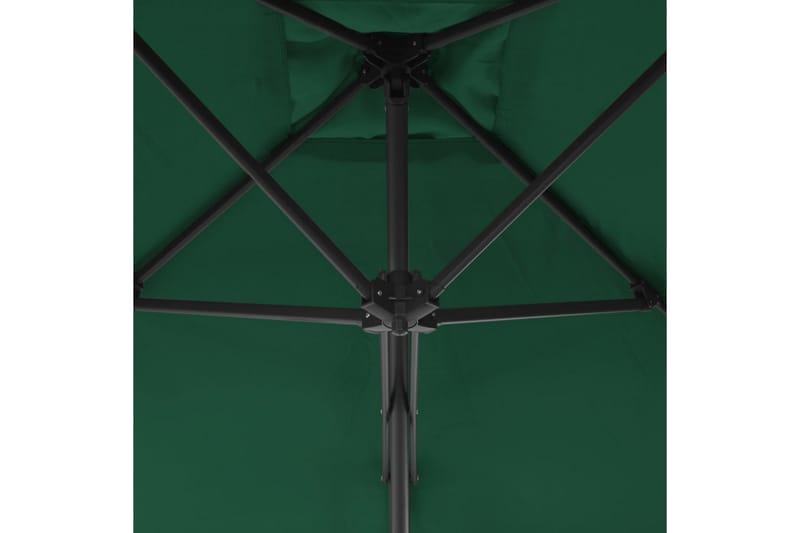 Trädgårdsparasoll med stålstång 300 cm grön - Grön - Parasoll