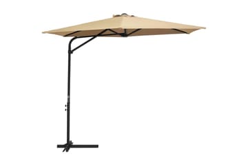 Trädgårdsparasoll med stålstång 300 cm taupe