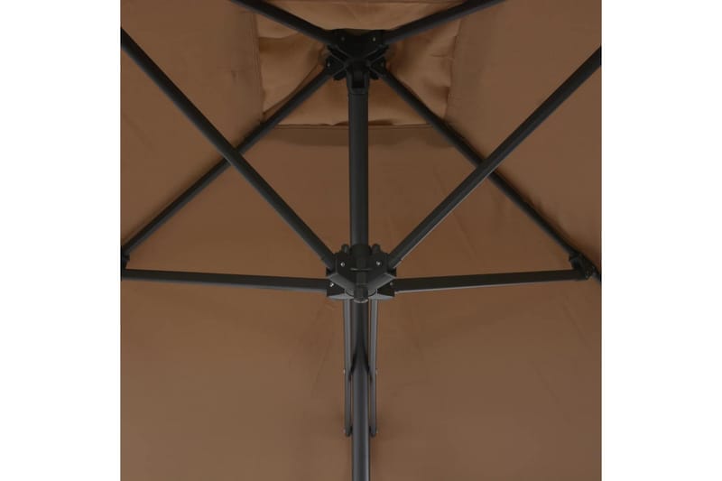 Trädgårdsparasoll med stålstång 300 cm taupe - Brun - Parasoll