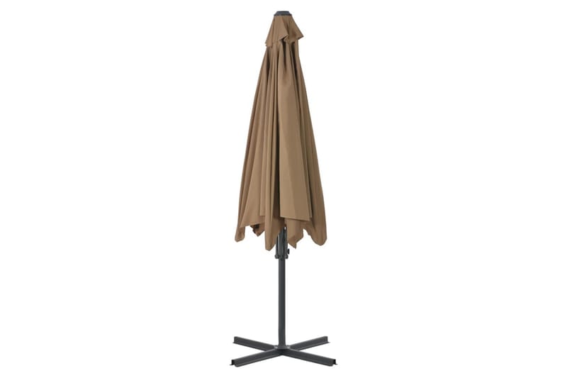 Trädgårdsparasoll med stålstång 300 cm taupe - Brun - Utemöbler - Solskydd - Parasoll
