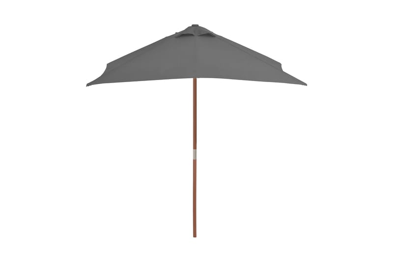 Trädgårdsparasoll med trästång 150x200 cm antracit - Grå - Utemöbler - Solskydd - Parasoll