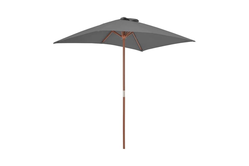 Trädgårdsparasoll med trästång 150x200 cm antracit - Grå - Utemöbler - Solskydd - Parasoll