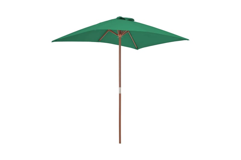 Trädgårdsparasoll med trästång 150x200 cm grön - Grön - Utemöbler - Solskydd - Parasoll