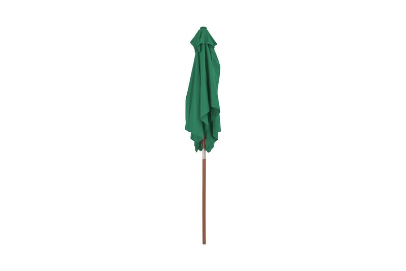 Trädgårdsparasoll med trästång 150x200 cm grön - Grön - Utemöbler - Solskydd - Parasoll