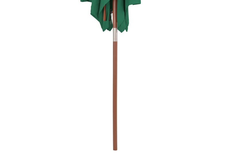Trädgårdsparasoll med trästång 150x200 cm grön - Grön - Utemöbler - Solskydd - Parasoll