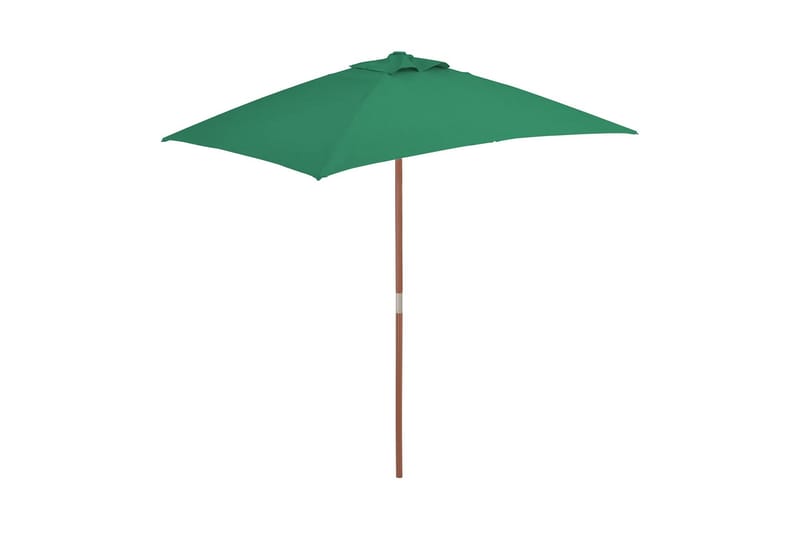 Trädgårdsparasoll med trästång 150x200 cm grön - Grön - Utemöbler - Solskydd - Parasoll
