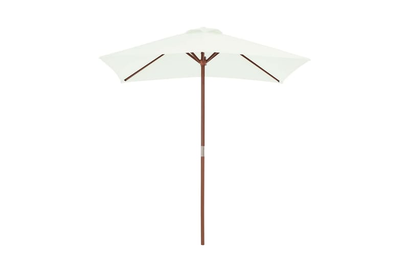 Trädgårdsparasoll med trästång 150x200 cm sand - Beige - Utemöbler - Solskydd - Parasoll