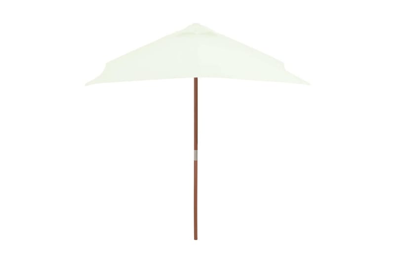 Trädgårdsparasoll med trästång 150x200 cm sand - Beige - Utemöbler - Solskydd - Parasoll