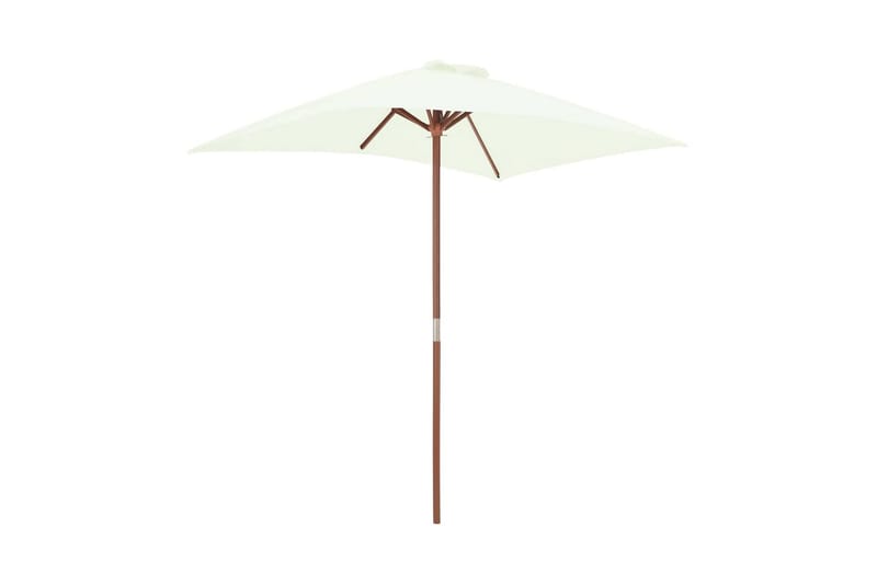 Trädgårdsparasoll med trästång 150x200 cm sand - Beige - Utemöbler - Solskydd - Parasoll