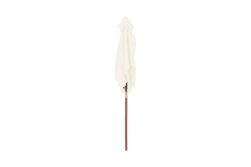Trädgårdsparasoll med trästång 150x200 cm sand - Beige - Utemöbler - Solskydd - Parasoll