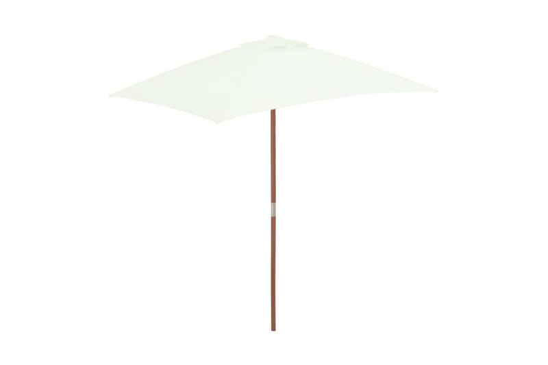 Trädgårdsparasoll med trästång 150x200 cm sand - Beige - Utemöbler - Solskydd - Parasoll