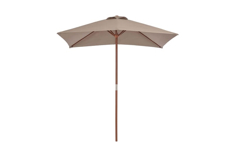 Trädgårdsparasoll med trästång 150x200 cm taupe - Brun - Utemöbler - Solskydd - Parasoll