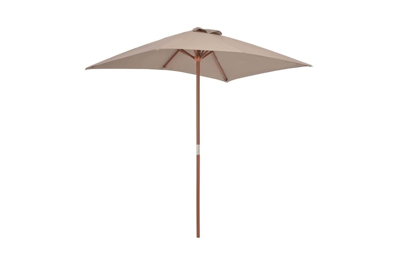 Trädgårdsparasoll med trästång 150x200 cm taupe - Brun - Utemöbler - Solskydd - Parasoll