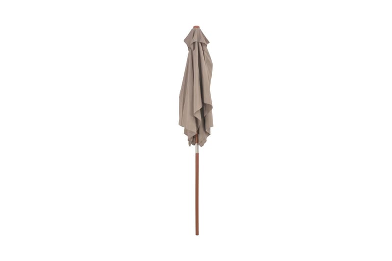 Trädgårdsparasoll med trästång 150x200 cm taupe - Brun - Utemöbler - Solskydd - Parasoll