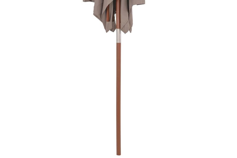 Trädgårdsparasoll med trästång 150x200 cm taupe - Brun - Utemöbler - Solskydd - Parasoll