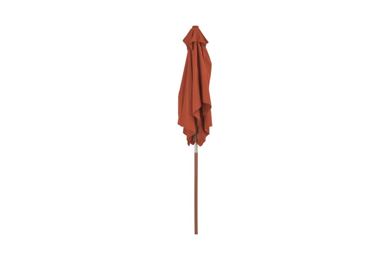 Trädgårdsparasoll med trästång 150x200 cm terrakotta - Brun - Utemöbler - Solskydd - Parasoll