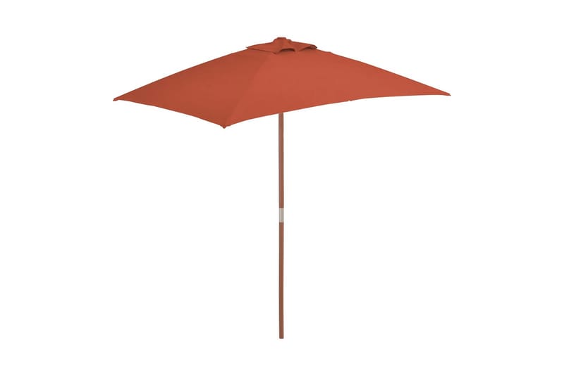Trädgårdsparasoll med trästång 150x200 cm terrakotta - Brun - Utemöbler - Solskydd - Parasoll