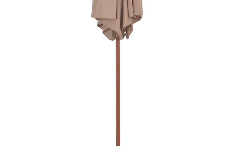 Trädgårdsparasoll med trästång 270 cm taupe - Brun - Utemöbler - Solskydd - Parasoll