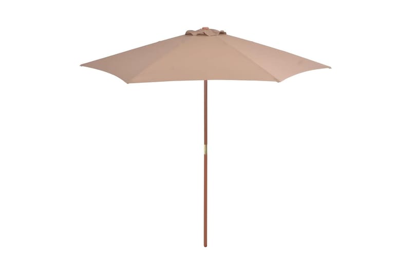 Trädgårdsparasoll med trästång 270 cm taupe - Brun - Utemöbler - Solskydd - Parasoll