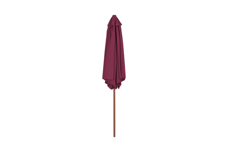 Trädgårdsparasoll med trästång 270 cm vinröd - Röd - Utemöbler - Solskydd - Parasoll