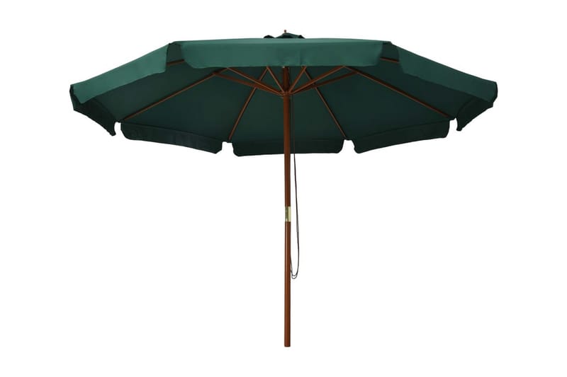 Trädgårdsparasoll med trästång 330 cm grön - Grön - Utemöbler - Solskydd - Parasoll