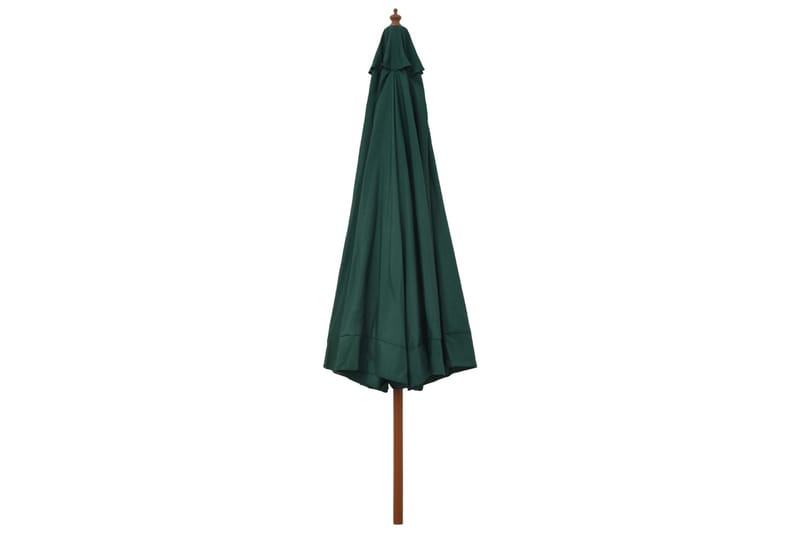 Trädgårdsparasoll med trästång 330 cm grön - Grön - Utemöbler - Solskydd - Parasoll
