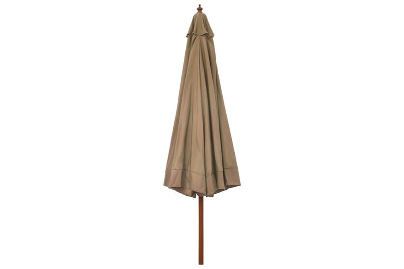 Trädgårdsparasoll med trästång 330 cm taupe - Brun - Utemöbler - Solskydd - Parasoll