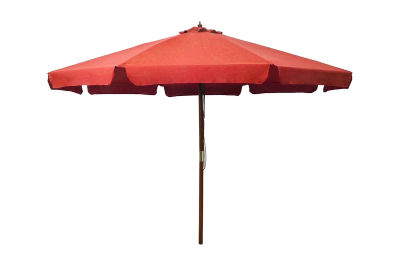 Trädgårdsparasoll med trästång 330 cm terrakotta - Brun - Utemöbler - Solskydd - Parasoll