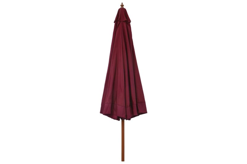 Trädgårdsparasoll med trästång 330 cm vinröd - Röd - Utemöbler - Solskydd - Parasoll