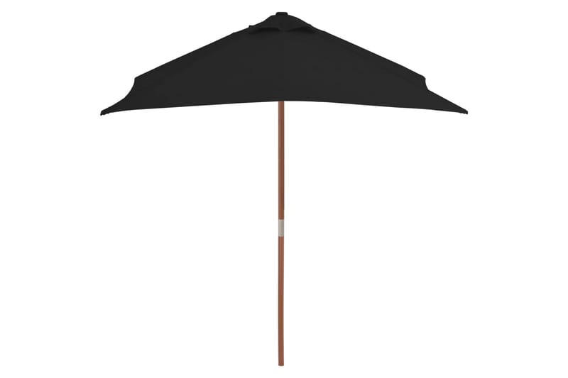 Trädgårdsparasoll med trästång svart 150x200 cm - Svart - Utemöbler - Solskydd - Parasoll