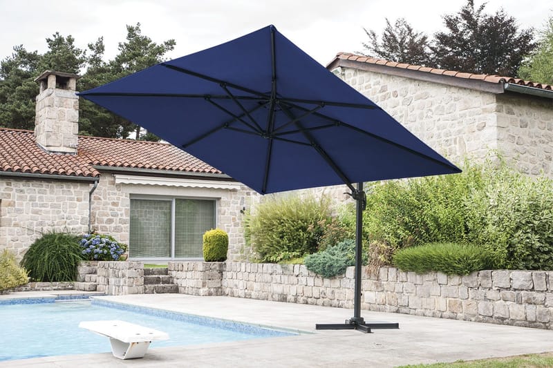 Uteparasoll Miami fristående 3x3 m - blå - Utemöbler - Solskydd - Parasoll - Hängparasoll & frihängande parasoll