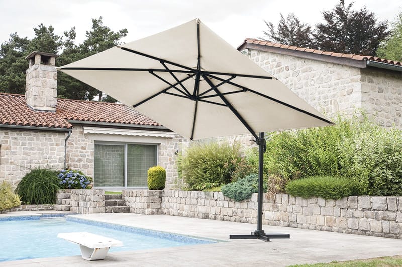 Uteparasoll Miami fristående 3x3 m - sand - Utemöbler - Solskydd - Parasoll - Hängparasoll & frihängande parasoll