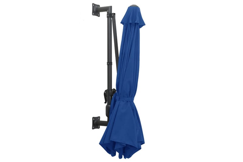Väggmonterat parasoll med metallstång 300 cm blue - Blå - Utemöbler - Solskydd - Parasoll