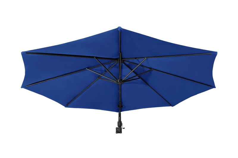 Väggmonterat parasoll med metallstång 300 cm blue - Blå - Utemöbler - Solskydd - Parasoll